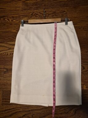 Calvin Klein Cream Pencil Skirt with Subtle Texture